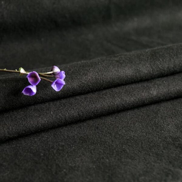 Flame Resistant Brushed Fabric for Home Textile in Black, Polyester, 150cm Width