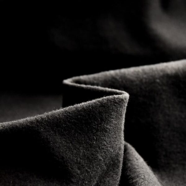 Flame Resistant Brushed Fabric for Home Textile in Black, Polyester, 150cm Width
