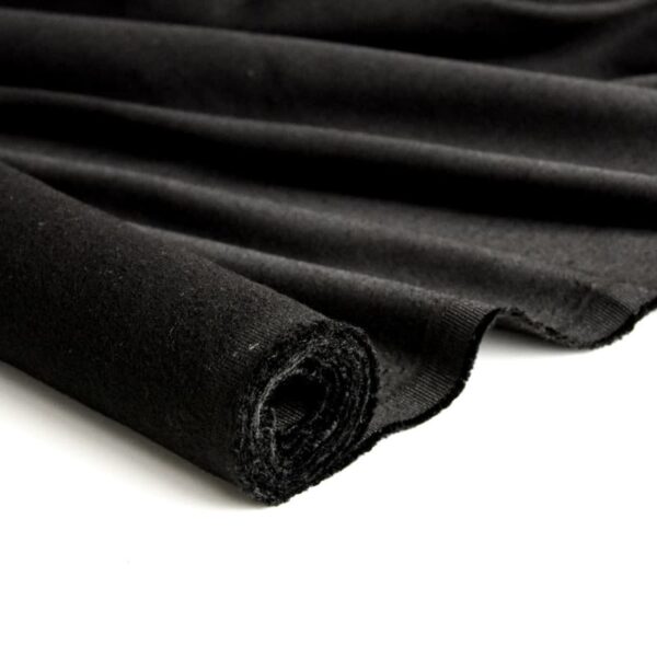 Flame Resistant Brushed Fabric for Home Textile in Black, Polyester, 150cm Width