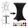 Begoodtex Flame Retardant Spandex Table Cover for Round Cocktail Bar
