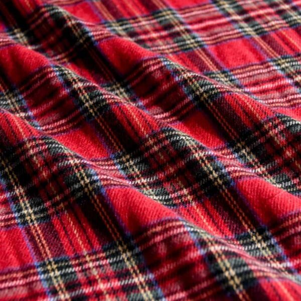 Inherent Flame Retardant Check Fabrics Polyester Flame Resistant Woven for Kids