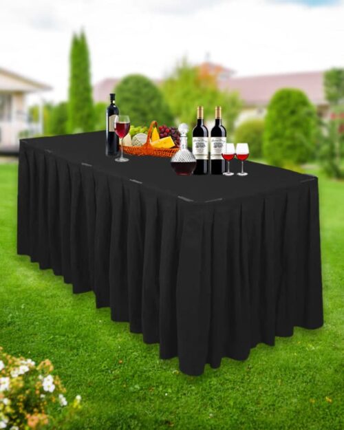 Begoodtex Flame Retardant Spandex Table Skirt For Wedding Decoration
