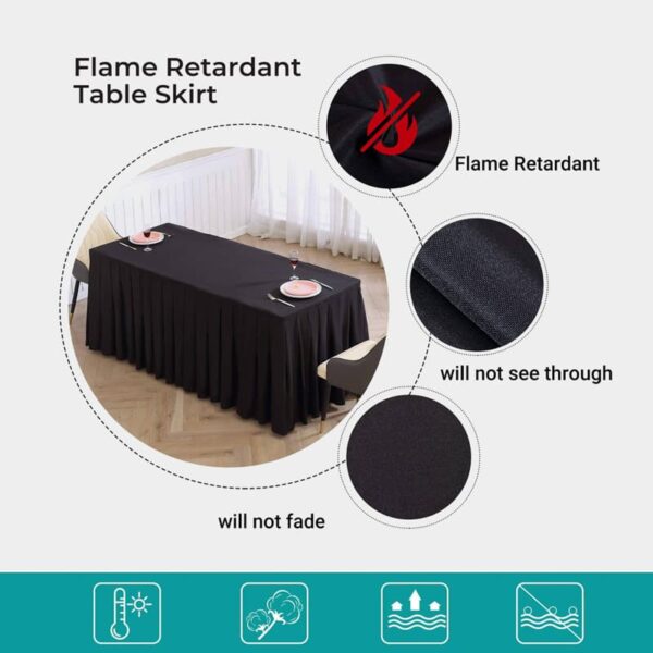 Begoodtex Flame Retardant Spandex Table Skirt For Wedding Decoration
