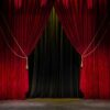 Fire Retardant Polyester Upholstery Velvet Stage Velvet Curtain Drapes For Theater