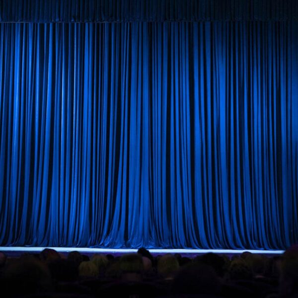 Fire Retardant Polyester Upholstery Velvet Stage Velvet Curtain Drapes For Theater