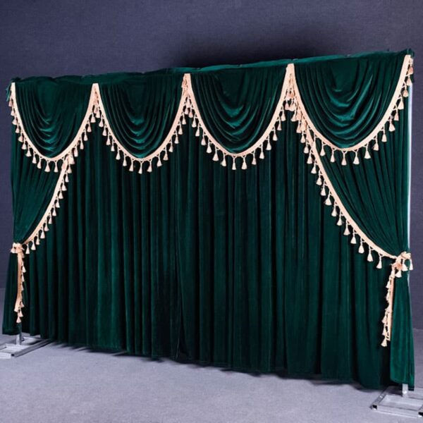 Fire Retardant Polyester Upholstery Velvet Stage Velvet Curtain Drapes For Theater