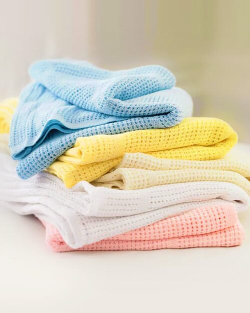 Fire Retardant Polyester Cellular Blanket Soft Warm Blanket Fabric for Couch Sofa Bed