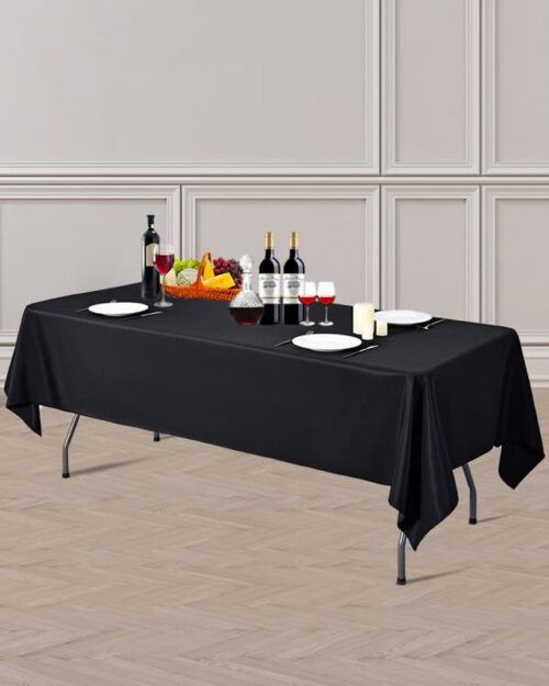 Flame Retardant Rectangular Polyester Table Cloth For Wedding Dining Party
