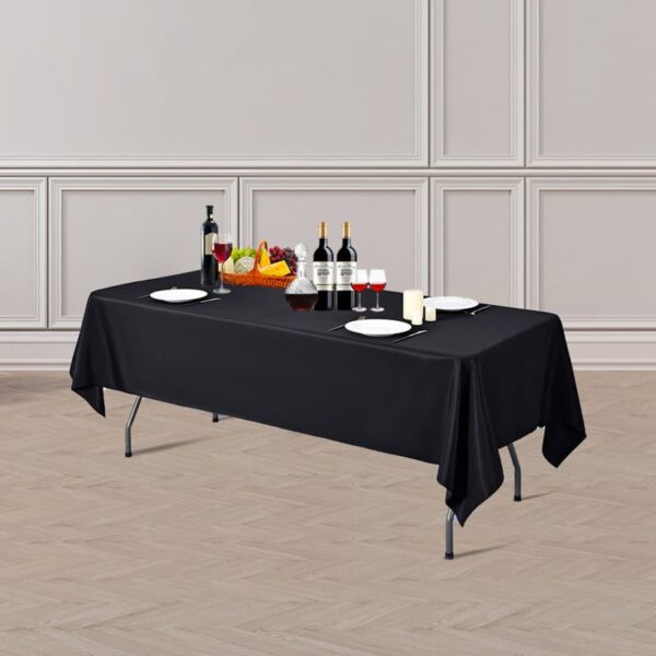 Flame Retardant Rectangular Polyester Table Cloth For Wedding Dining Party