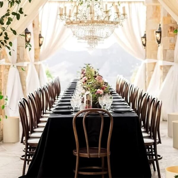 Flame Retardant Rectangular Polyester Table Cloth For Wedding Dining Party