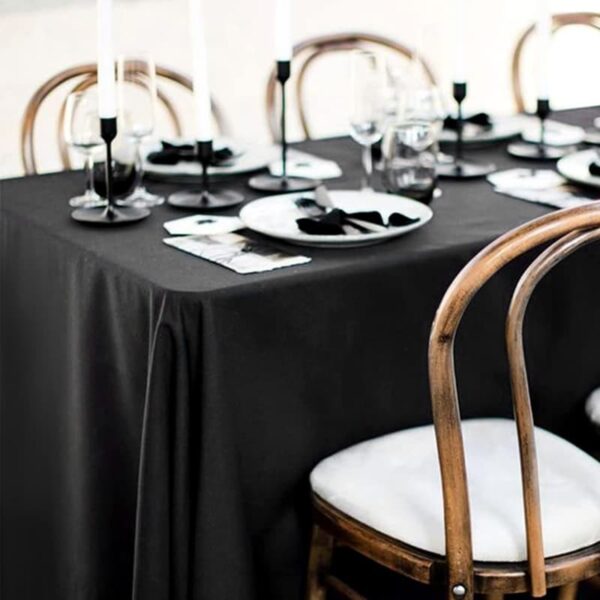 Flame Retardant Rectangular Polyester Table Cloth For Wedding Dining Party