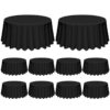 Flame Retardant Poly Premiere Fabric Round Table Cloth For Wedding Banquet Parties