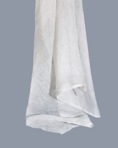 Permanent Flame Retardant Embossing Fabric for Curtains in White, 300cm Width