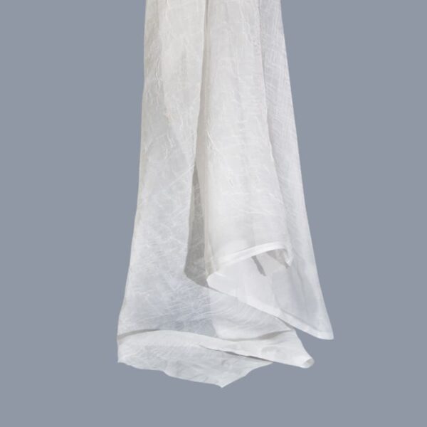 Permanent Flame Retardant Embossing Fabric for Curtains in White, 300cm Width