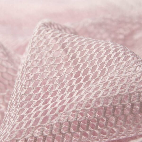 Permanent Flame Retardant Mesh Fabric in LightPink for Home Textiles – 100% Polyester