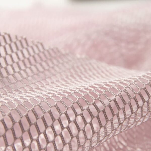 Permanent Flame Retardant Mesh Fabric in LightPink for Home Textiles – 100% Polyester