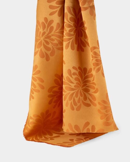 Permanent Fire Retardant Jacquard Fabric in Orange for Curtains, 300cm Width, 100% Polyester