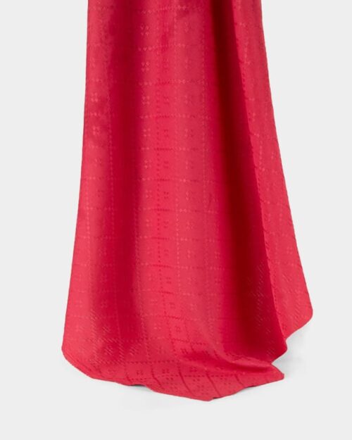 Permanent Flame Resistant Jacquard Fabric in Red for Curtains, 150cm Width, 100% Polyester
