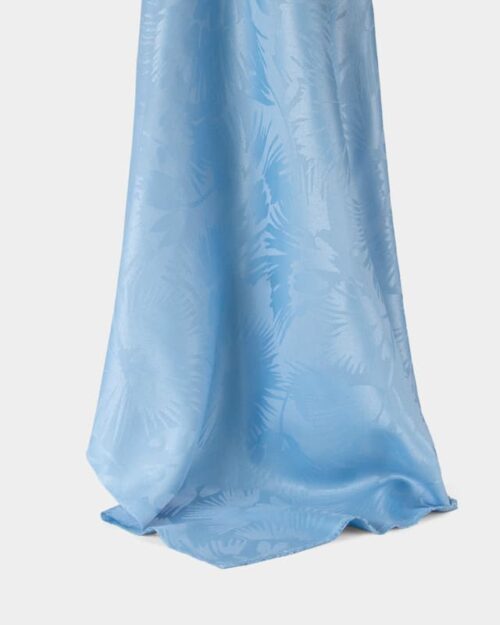 Permanent Flame Resistant Jacquard Fabric in LightSkyBlue for Curtains, 180cm Width, 100% Polyester