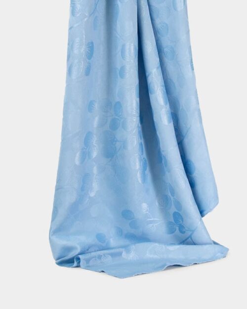 Inherent Fireproof Jacquard Fabric in LightSkyBlue for Curtains, 180cm Width, 100% Polyester