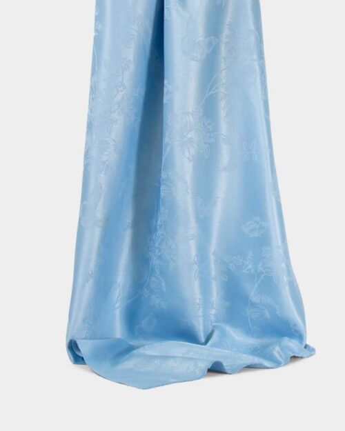 Permanent Flame Retardant Jacquard Fabric in LightSkyBlue for Curtains, 180cm Width, 100% Polyester