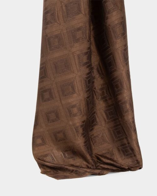 Inherent Flame Resistant Jacquard Fabric in SaddleBrown for Industry, 150cm Width, 100% Polyester