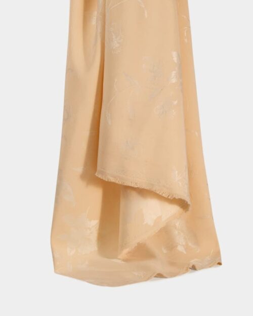 Permanent Flame Retardant Jacquard Fabric in NavajoWhite for Curtains, 150cm Width, 100% Polyester