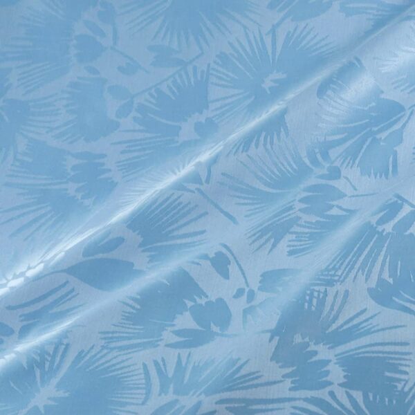 Permanent Flame Resistant Jacquard Fabric in LightSkyBlue for Curtains, 180cm Width, 100% Polyester