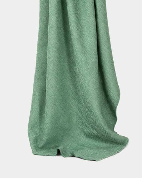 Permanent Fire Retardant Jacquard Slubbed Fabric in Green for Curtains, 150cm Width, 100% Polyester