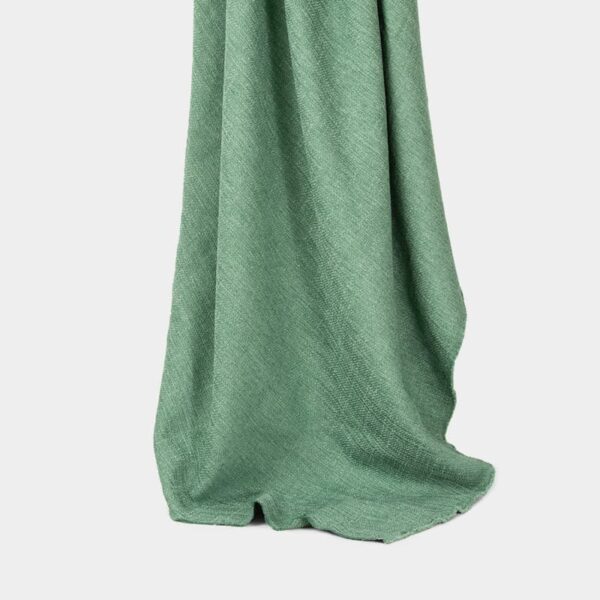Permanent Fire Retardant Jacquard Slubbed Fabric in Green for Curtains, 150cm Width, 100% Polyester