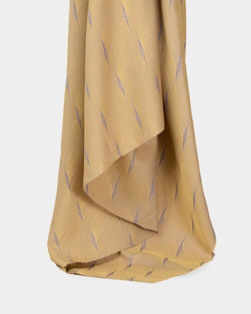 Light Yellow Permanent Fireproof Yarn Dyed Jacquard Fabric for Curtains, 150cm Width, 100% Polyester