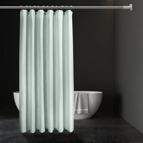Flame retardant waterproof green shower curtain