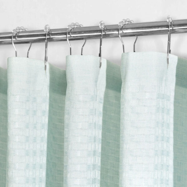 Flame retardant waterproof green shower curtain