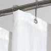 Flame retardant waterproof white striped shower curtain