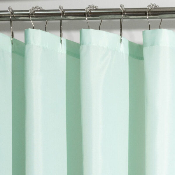 Flame retardant waterproof solid green shower curtain