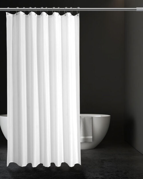 Flame-retardant waterproof pure white shower curtain with grommet