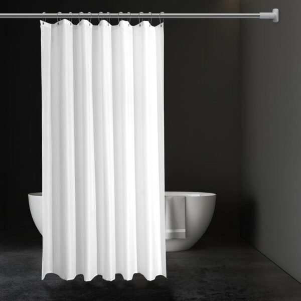 Flame-retardant waterproof pure white shower curtain with grommet