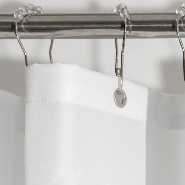 Flame-retardant waterproof pure white shower curtain with grommet