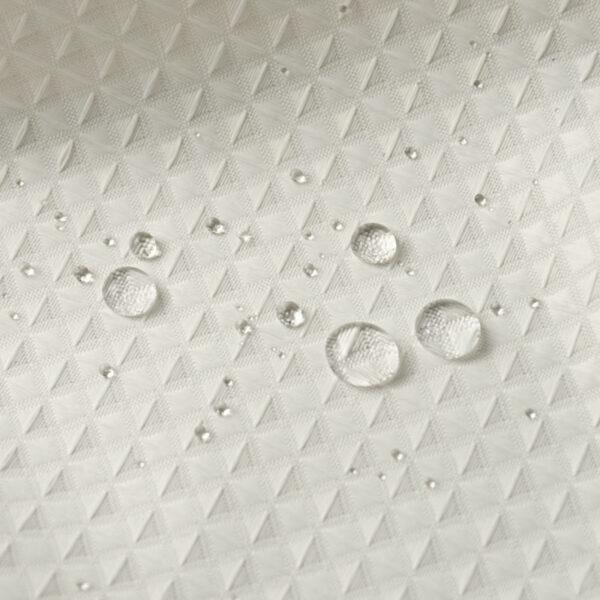 Flame retardant waterproof white shower curtain with checkered pattern