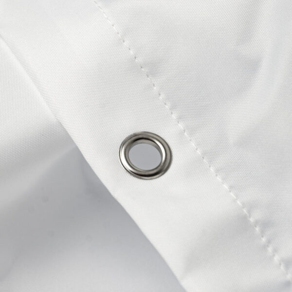 Flame-retardant waterproof pure white shower curtain with grommet