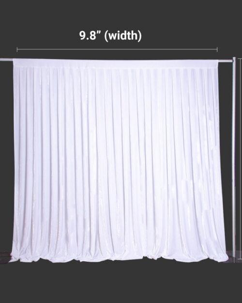 Flame Retardant White Velvet-Like Backdrop Curtain Drapes