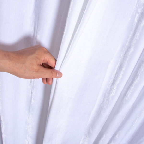 Flame Retardant White Velvet-Like Backdrop Curtain Drapes