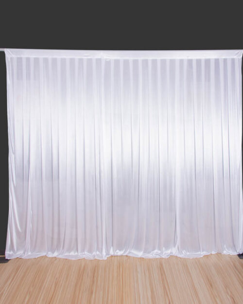 Flame Retardant White Satin Backdrop Curtain for Events Decoration