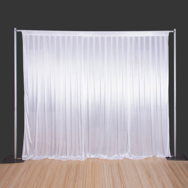Flame Retardant White Satin Backdrop Curtain for Events Decoration