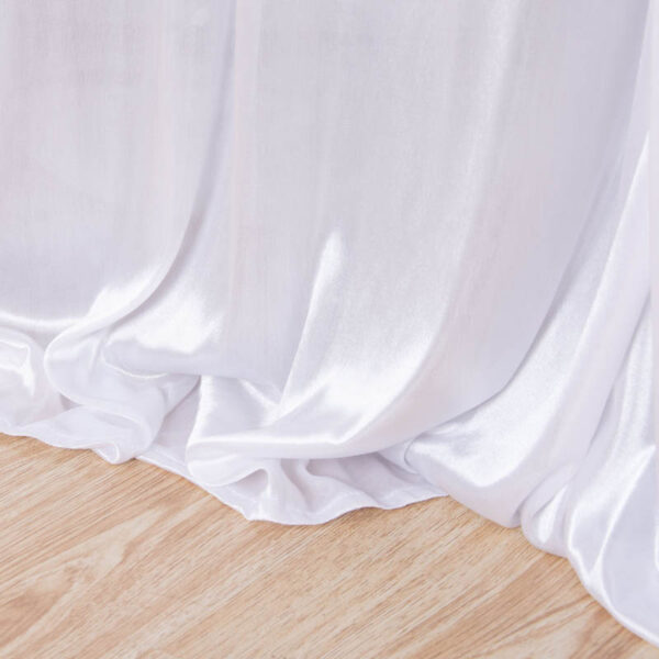 Flame Retardant White Satin Backdrop Curtain for Events Decoration